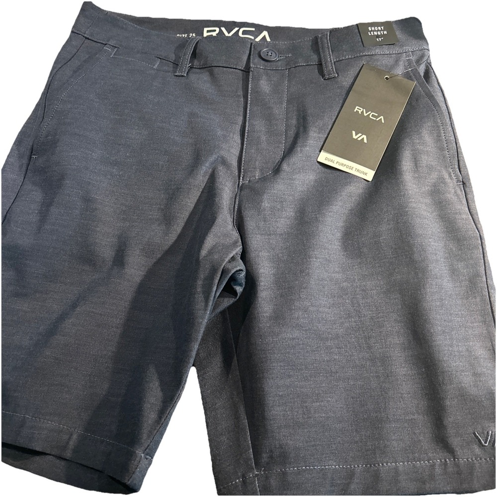 RVCA  Shorts Men's Youth Size 25 Dual‎ Purpose Trunks Short Length 17" Navy $45